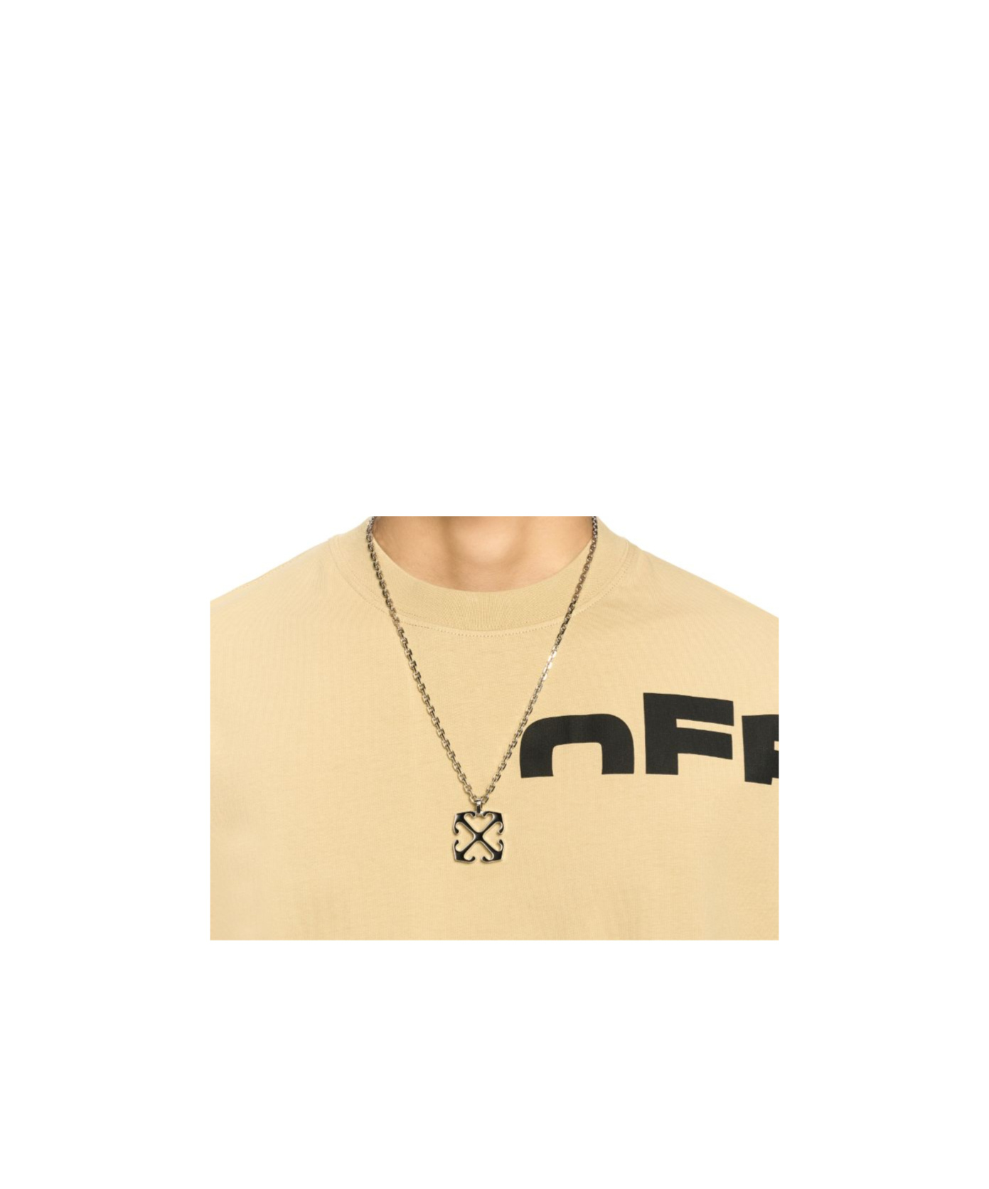 Off-white Arrows Enamel Necklace In Gray