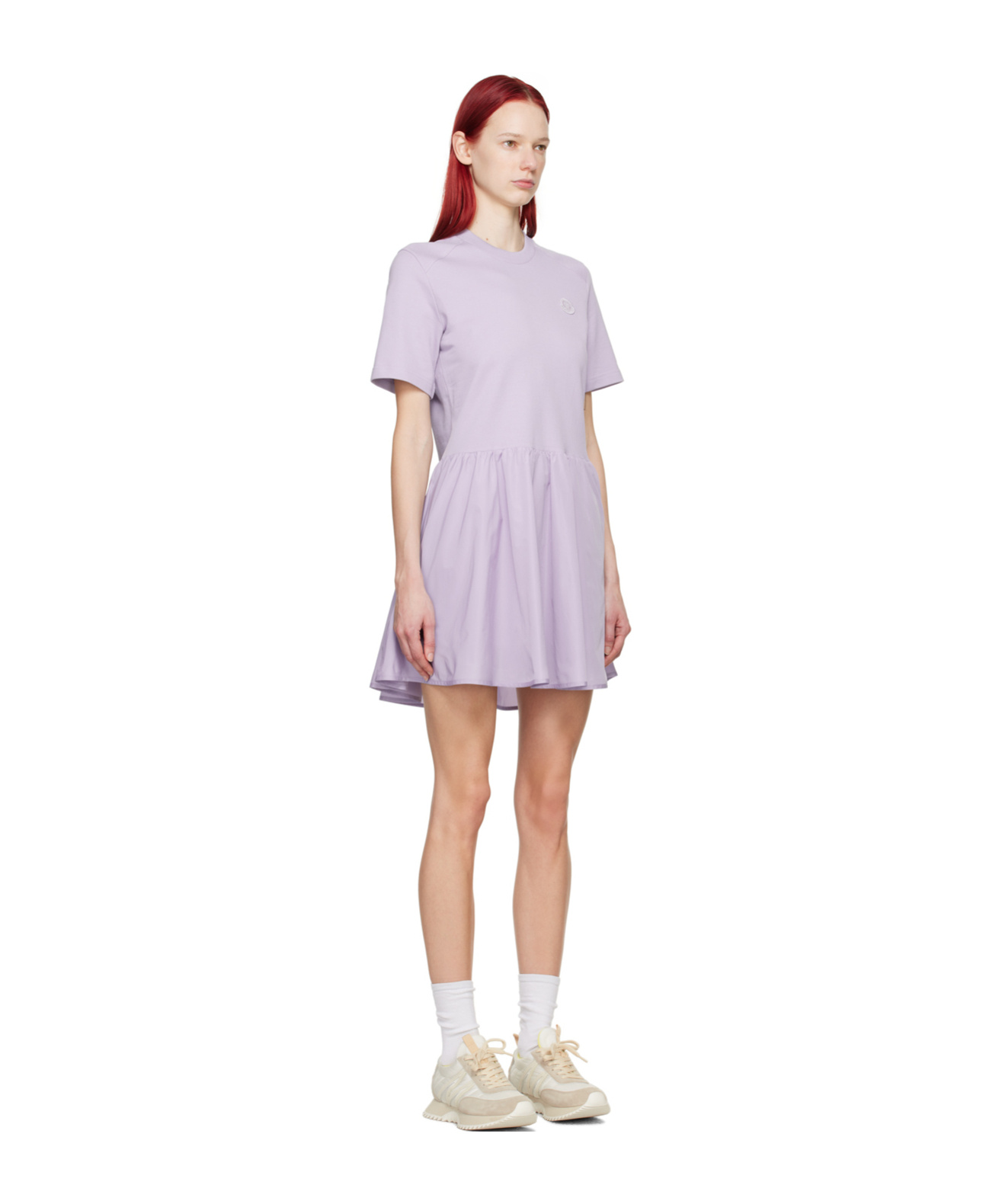 Moncler Logo Short-sleeved Dress In Purple