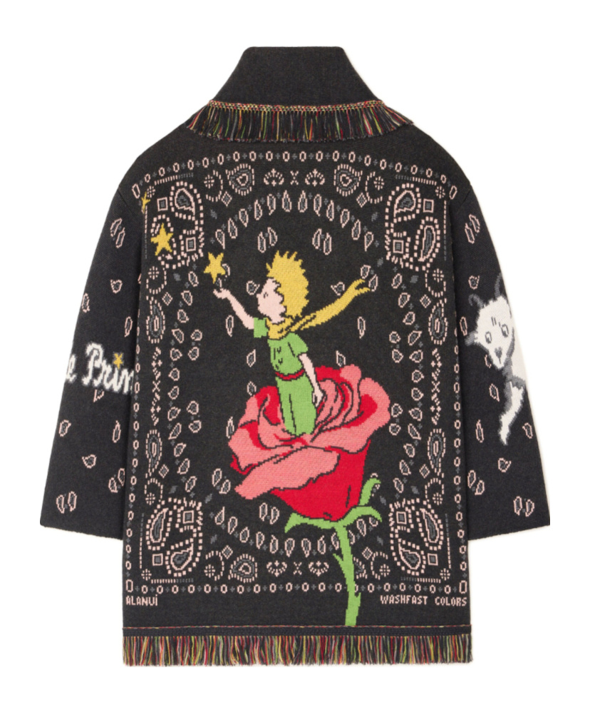 Alanui Little Prince Cardigan Mit Bandana-fransen In Black