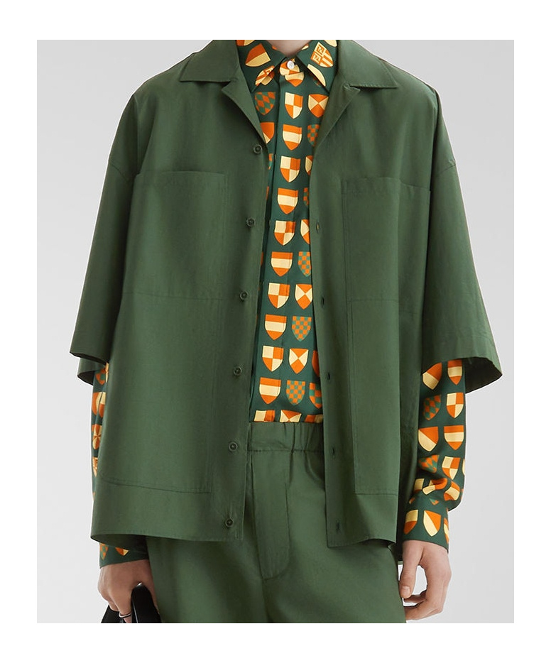 Fendi Short Sleeved Buttoned Shirt In Green