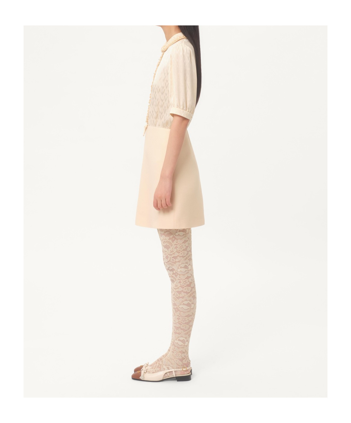 Valentino Women's Crepe Couture Short Dress In Nude