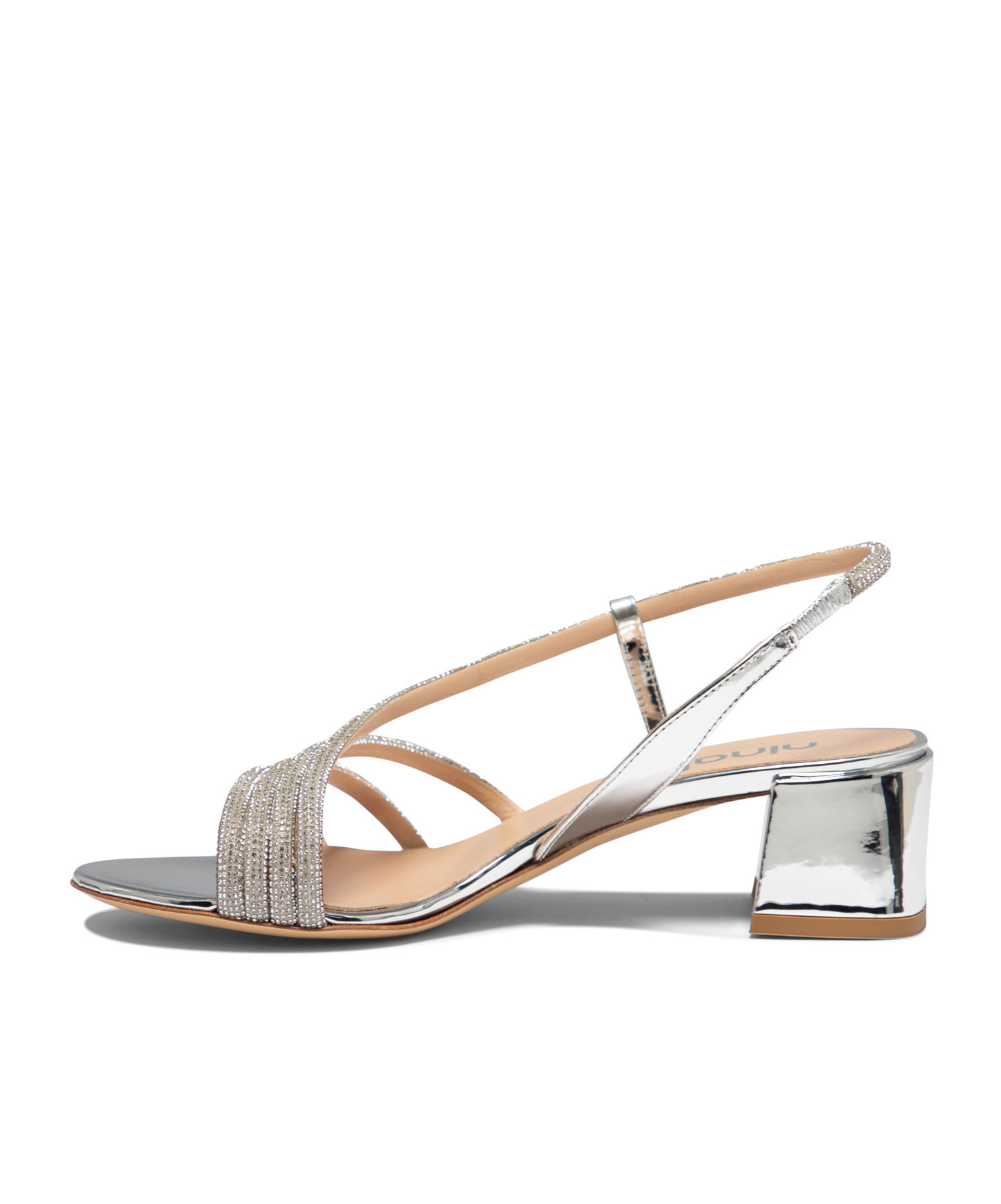 Ninalilou Crystal Decorated High-heeled Sandals In Nude