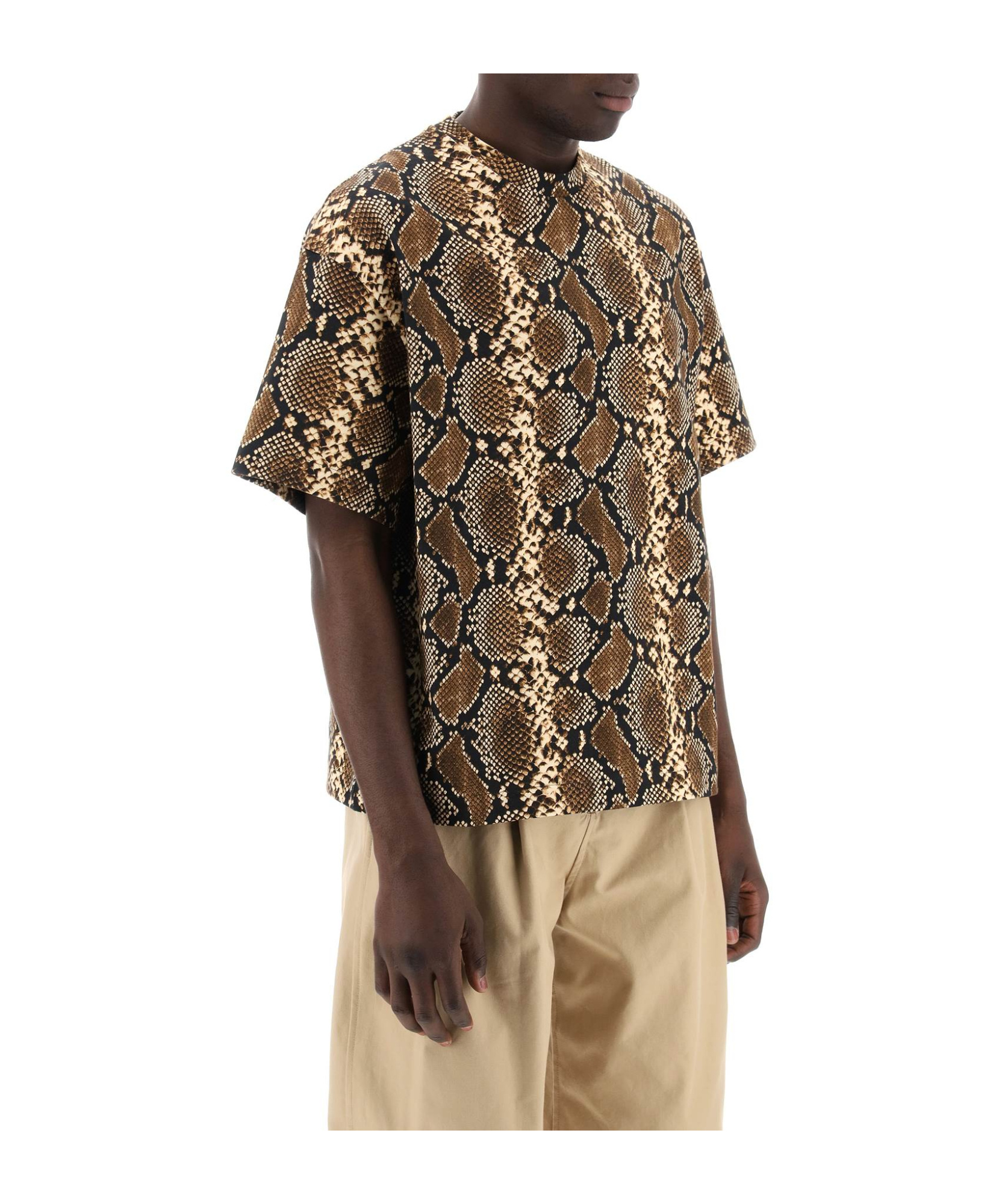 Jil Sander T-shirt With Animal Pattern In Multicolor