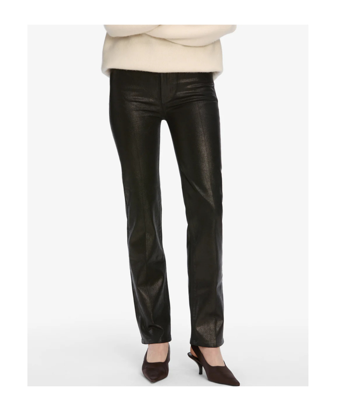 Frame High-waisted Straight-leg Jeans In Brown