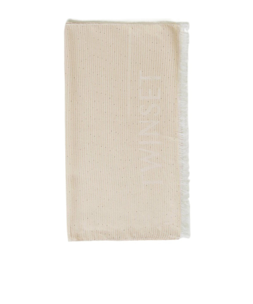 Twinset Sequined Jacquard Scarf In Nude