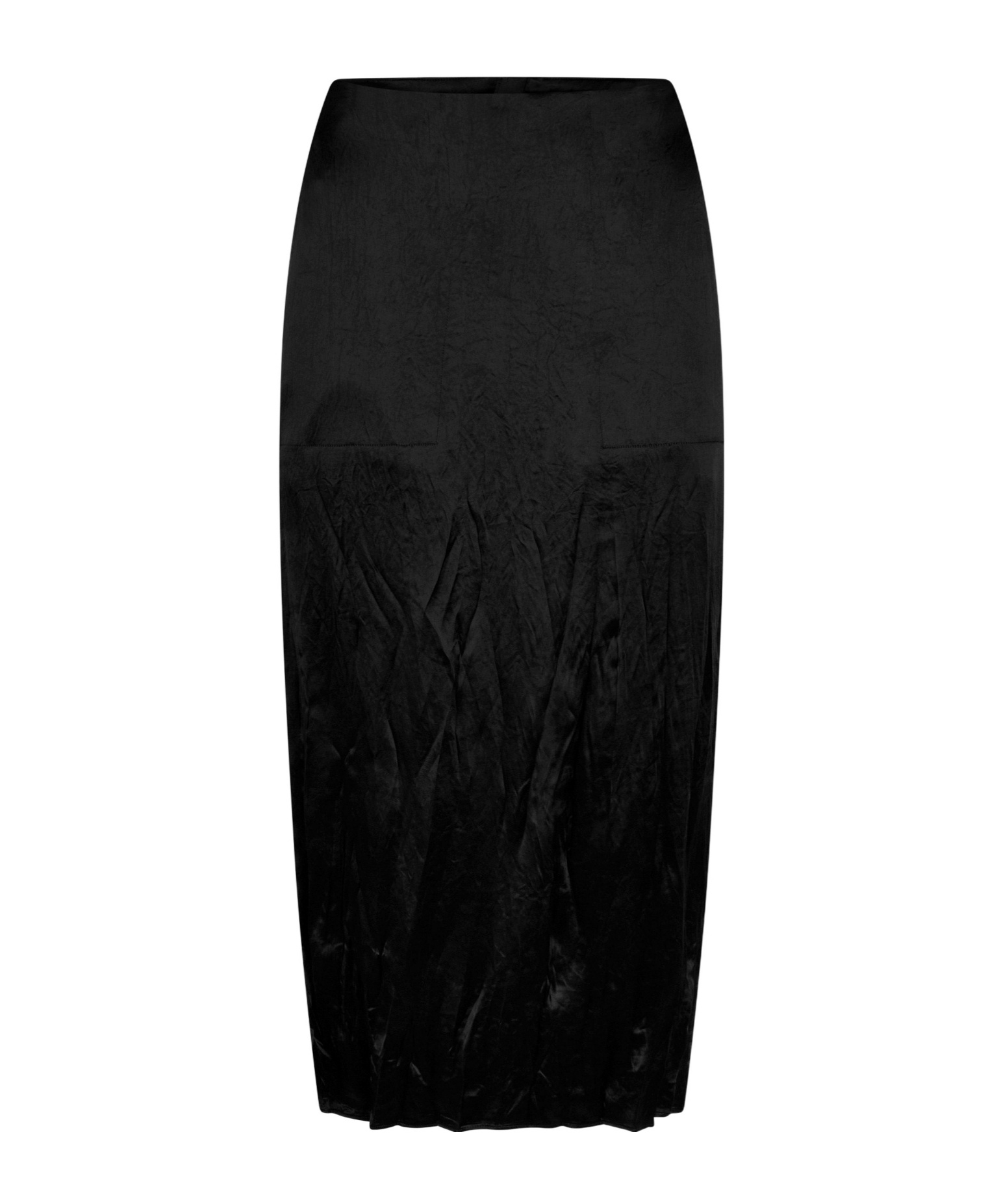 Sportmax High-waisted Shiny Midi Skirt In Black