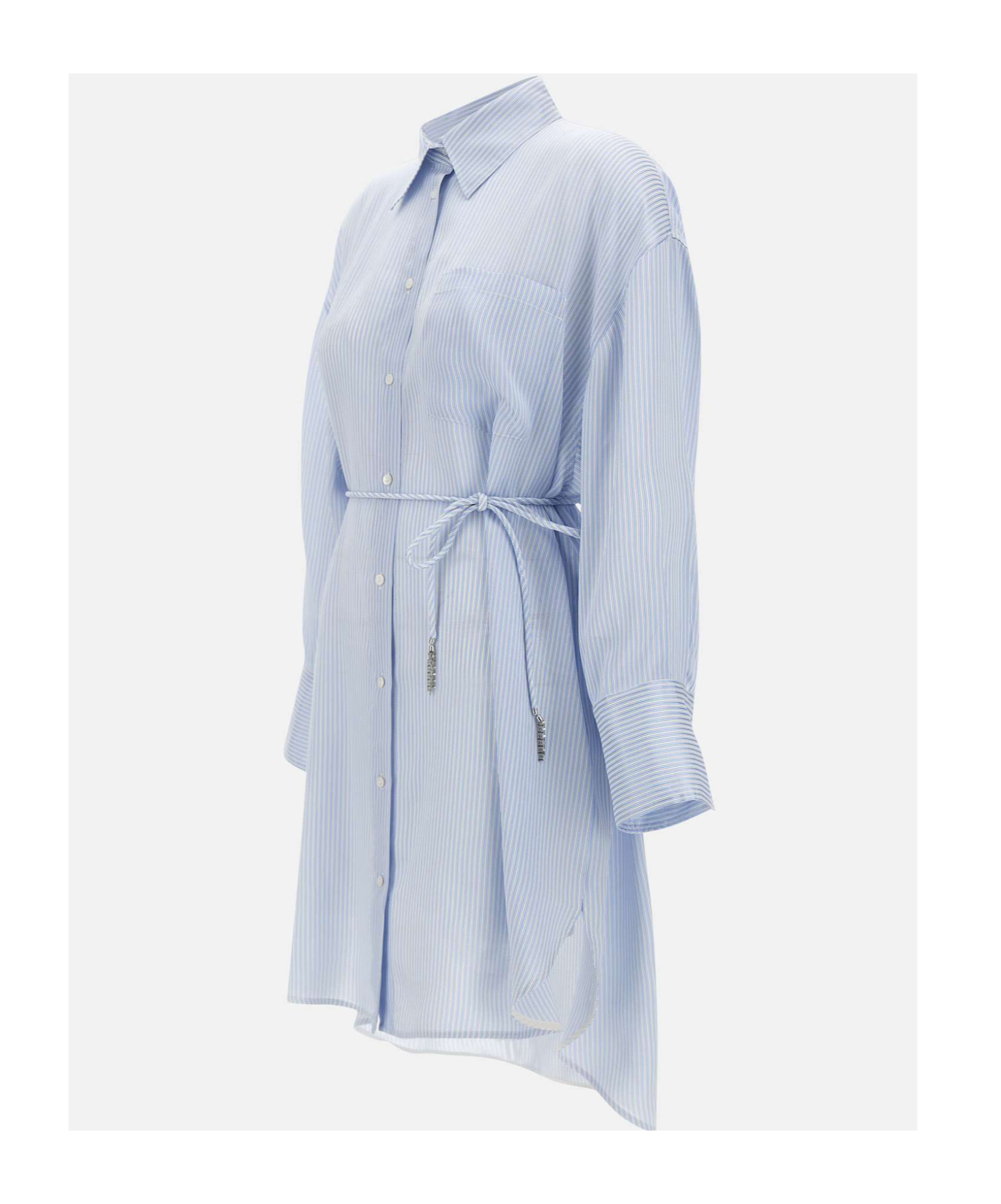 Fabiana Filippi Striped Silk Viscose Chemisier Dress In White