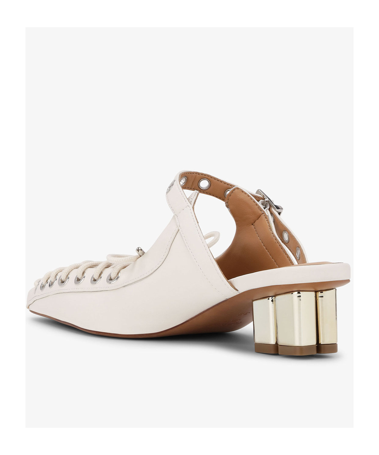 Ganni Mules Mit Spitze In White