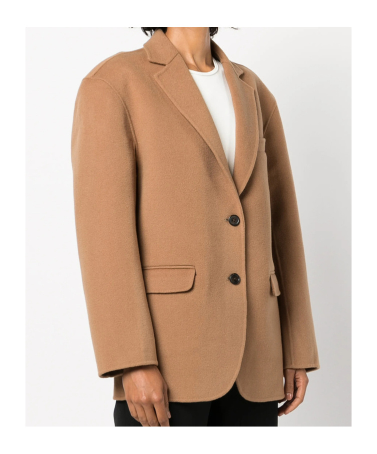 Anine Bing Oversized Wool-cashmere Blend Blazer In Brown