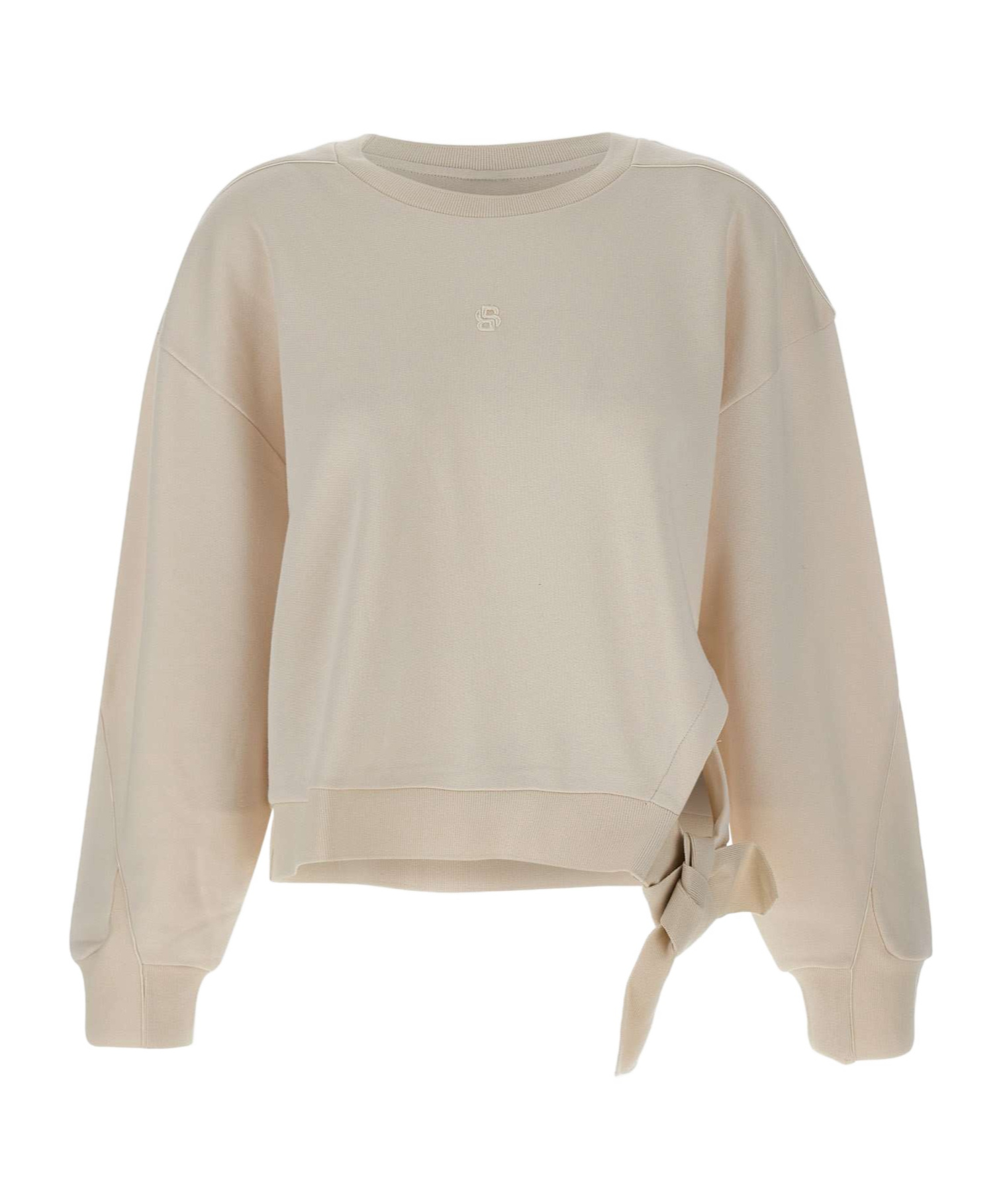 Hugo Boss Bow-detail Crew-neck Sweatshirt In Neutral