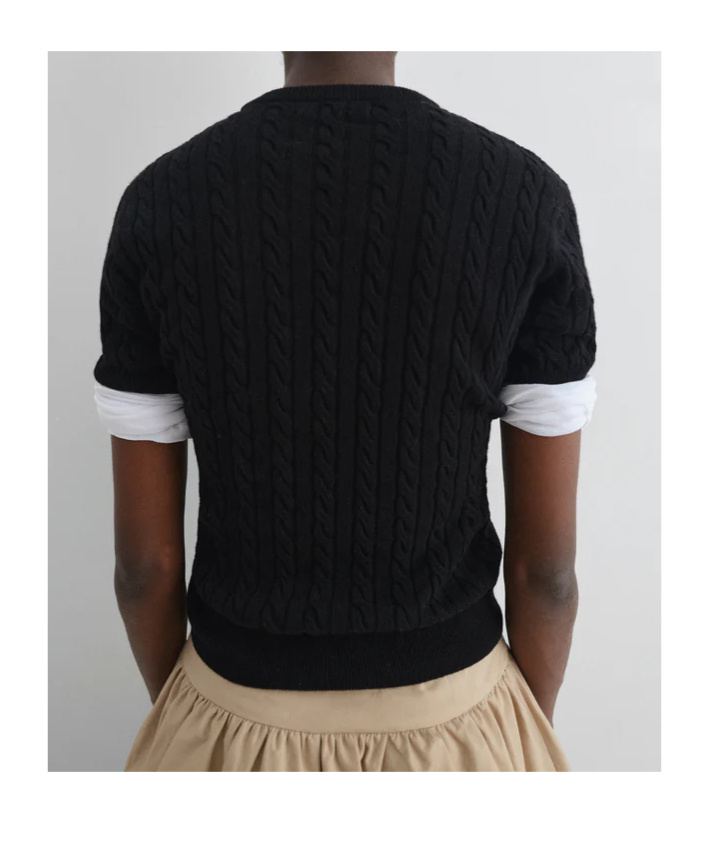 Gimaguas Rina Cable-knit T-shirt In Black