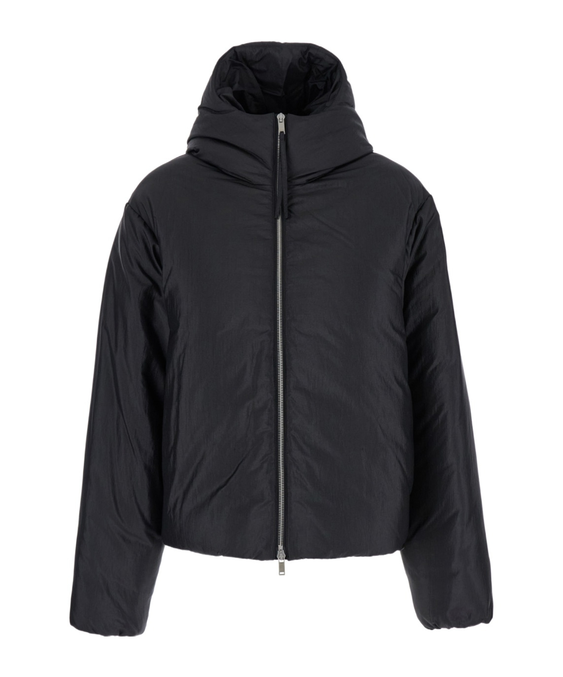 Jil Sander Boxy Fit Down Jacket W/hood In Black