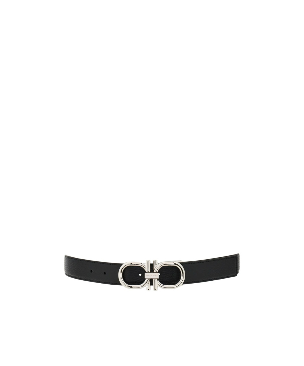 Ferragamo Double-sided Adjustable Gancini Belt In Black