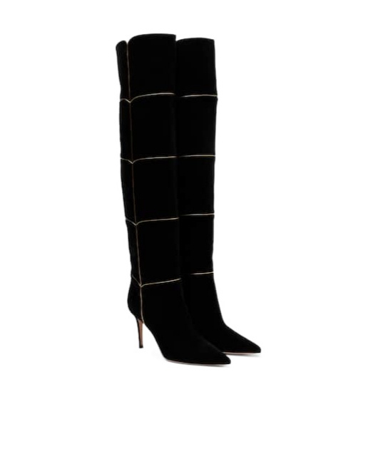 Gianvito Rossi Suede Knee-high Boots In Black