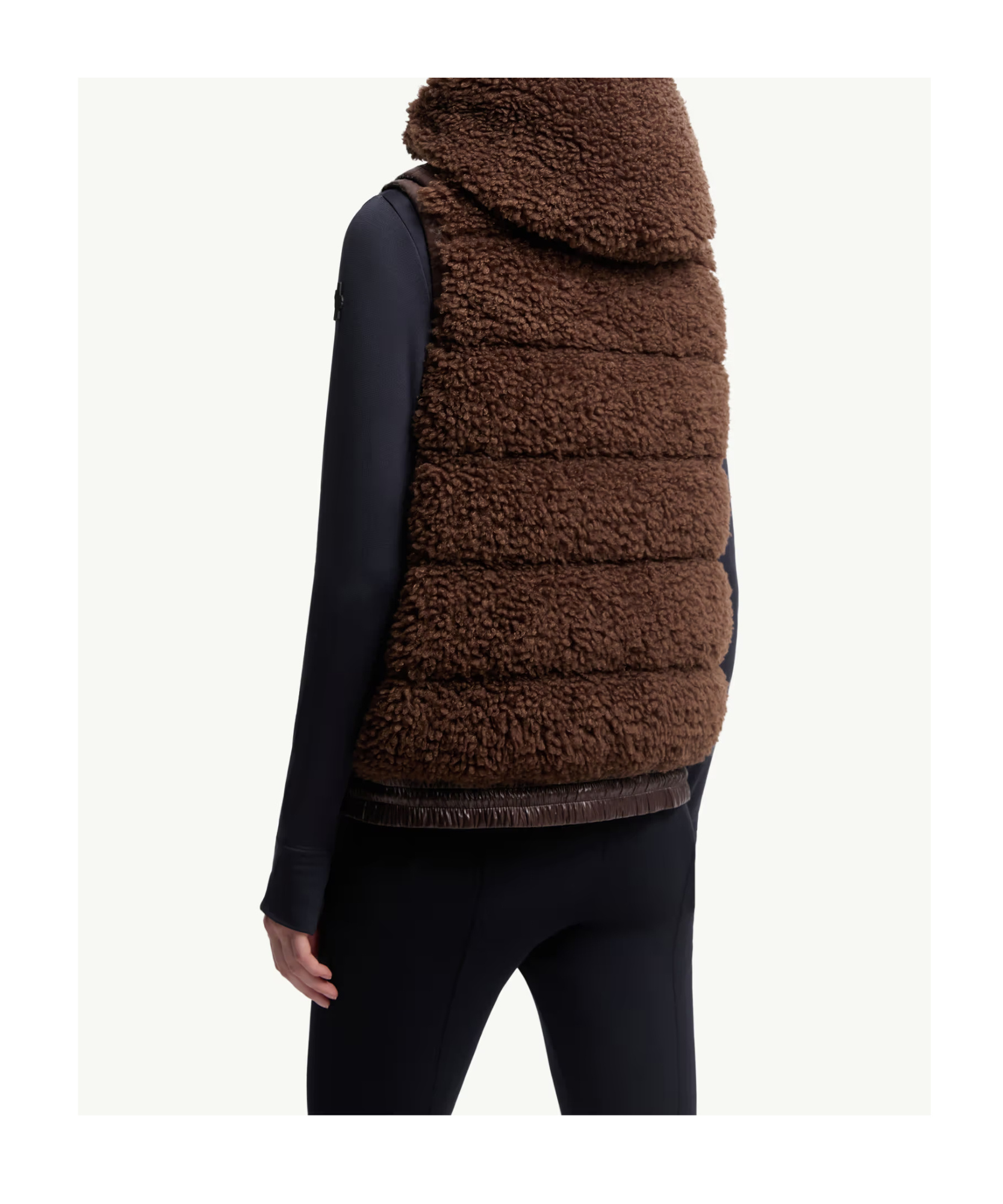 Moncler Teddy Padded Vest In Brown