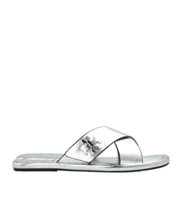 Tory Burch Logo-plaque Sandals In White