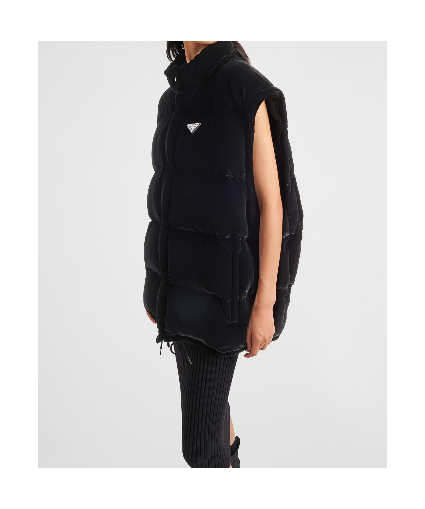 PRADA CONVERTIBLE VELVET DOWN JACKET