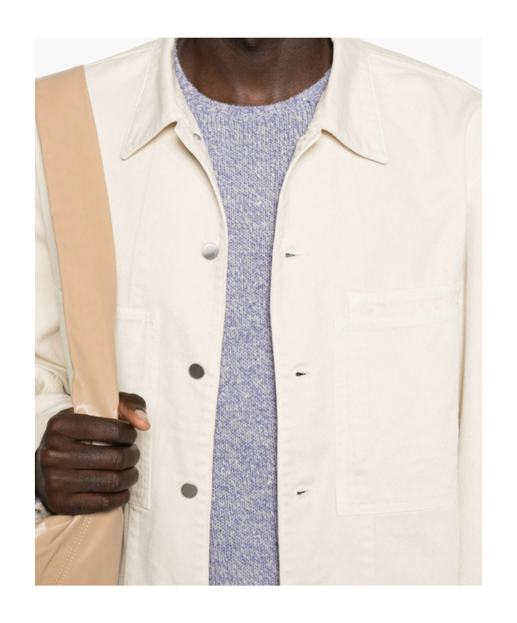 Lemaire Button-fastening Patch-pocket Shirt In Neutral