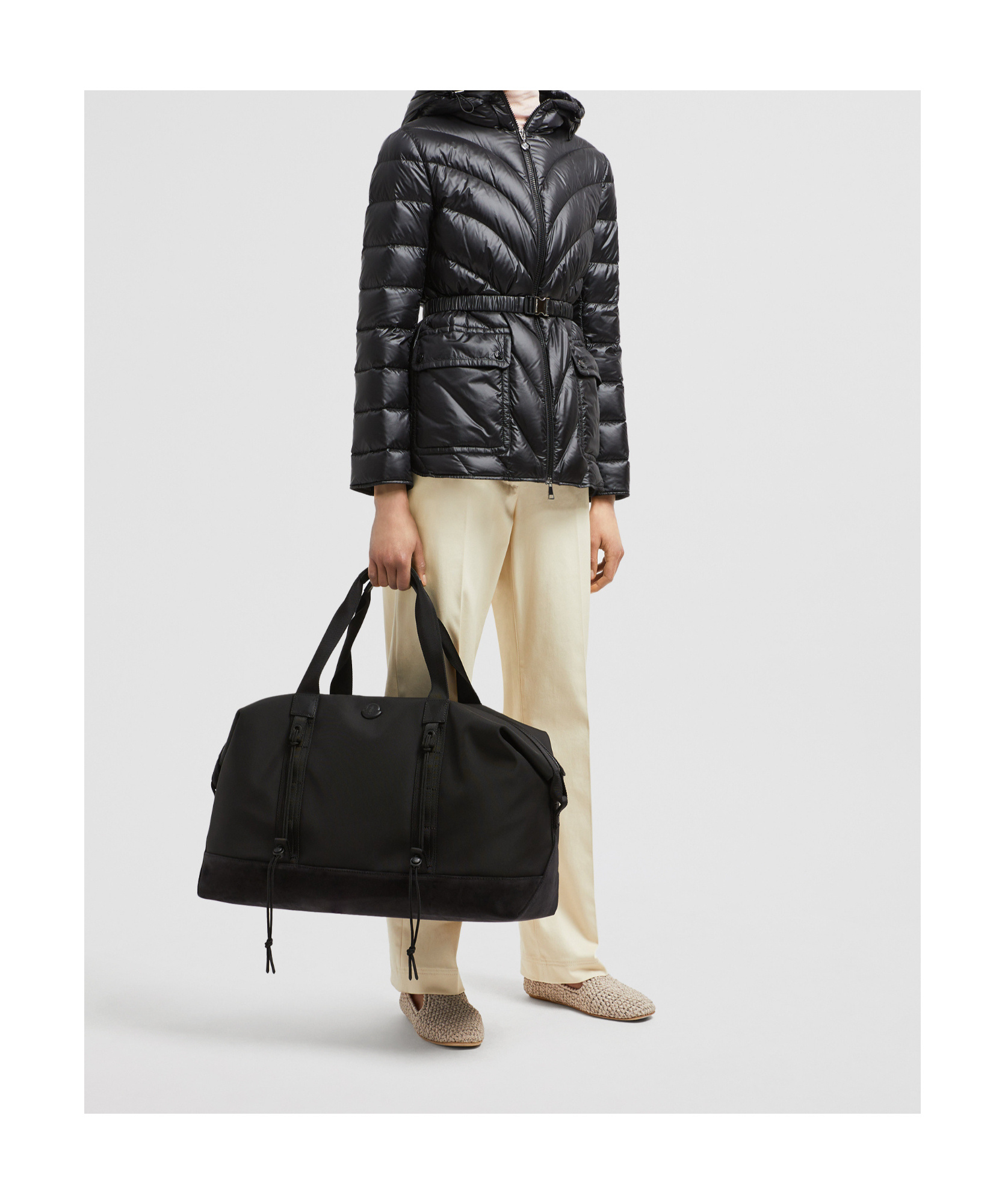 Moncler Panelled Canvas Holdall In Black
