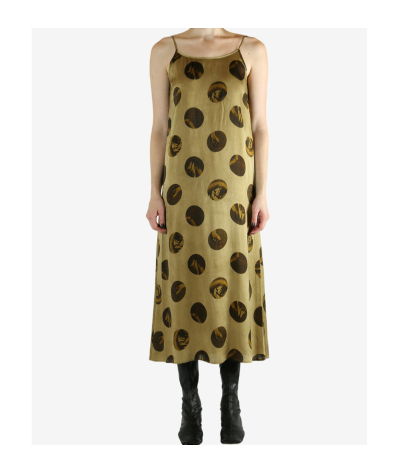 Uma Wang Spaghetti Strap Dress In Green