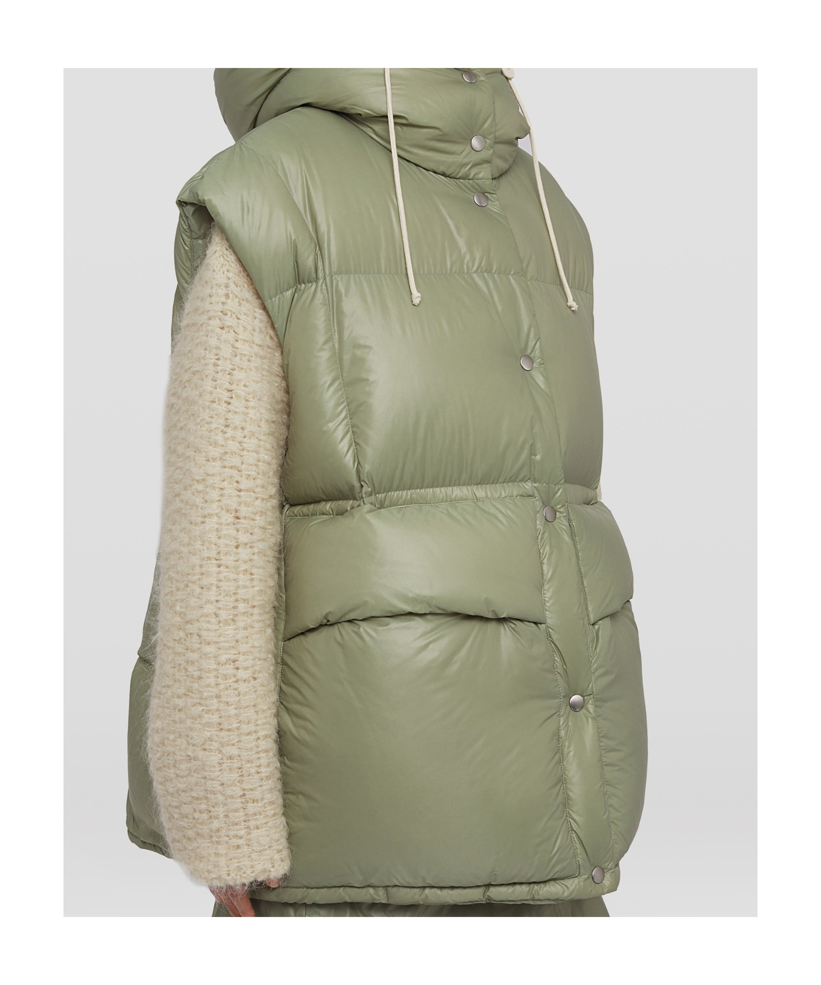 Jil Sander Quilted Down Gilet In Green