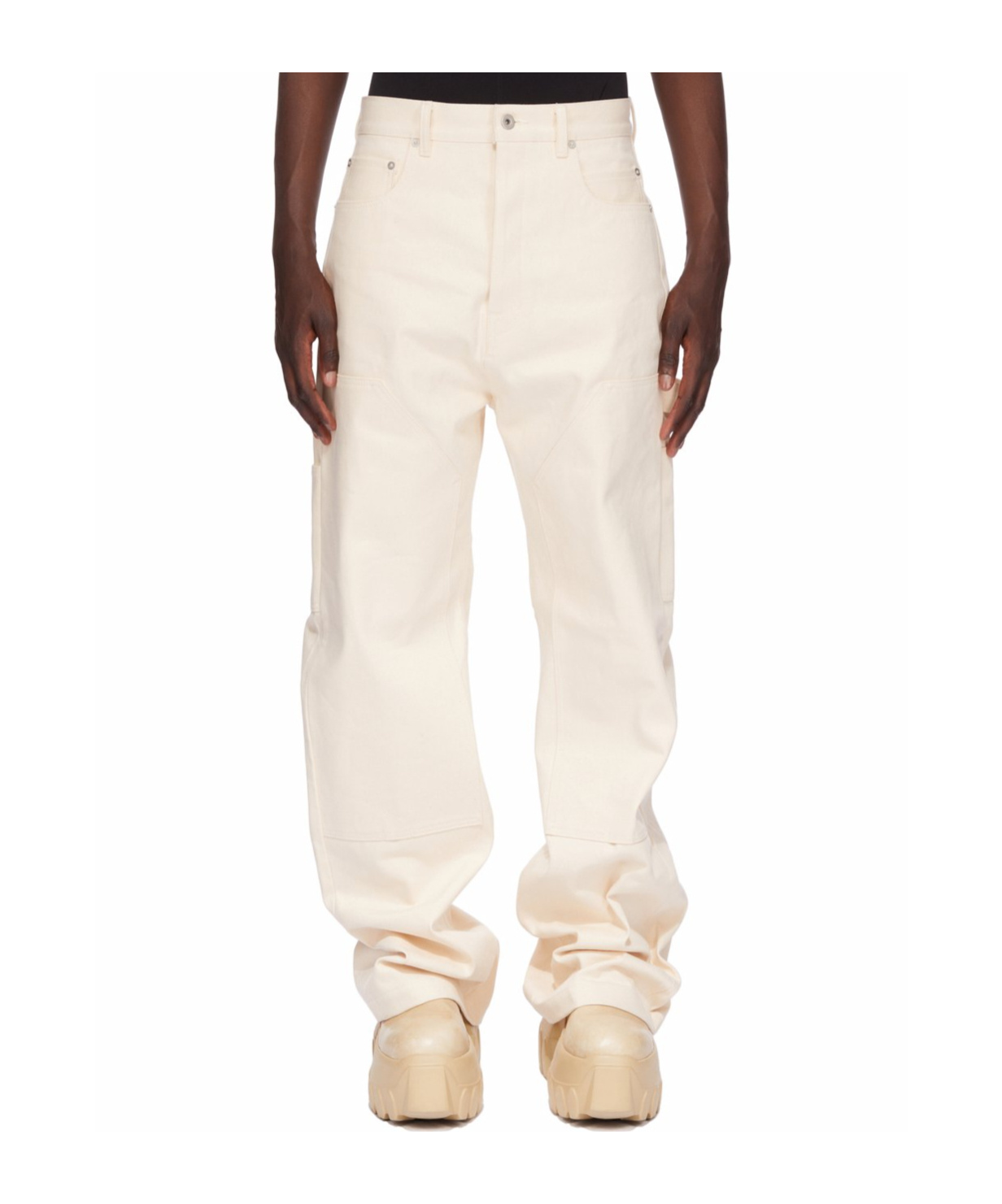 Rick Owens Drkshdw Denim Trousers With Belt Loops In Neutral