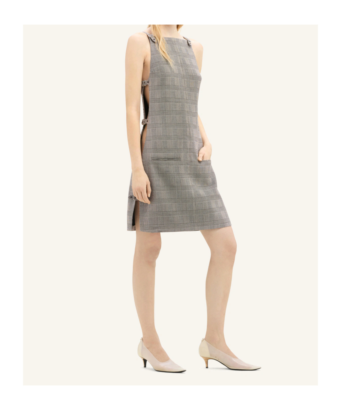 Shop Courrèges Checked Wool Dress