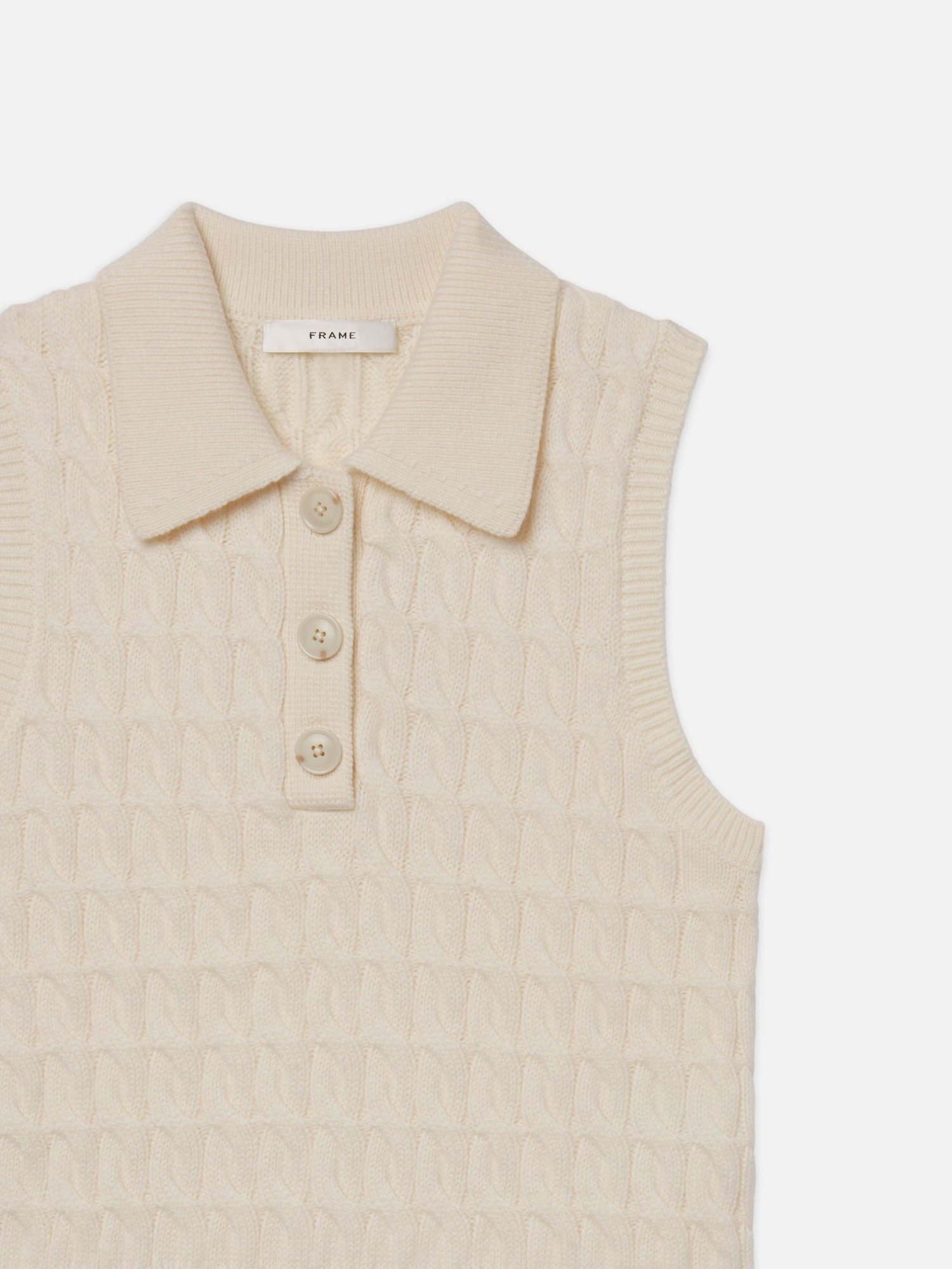 Frame Cable Knit Vest In Brown