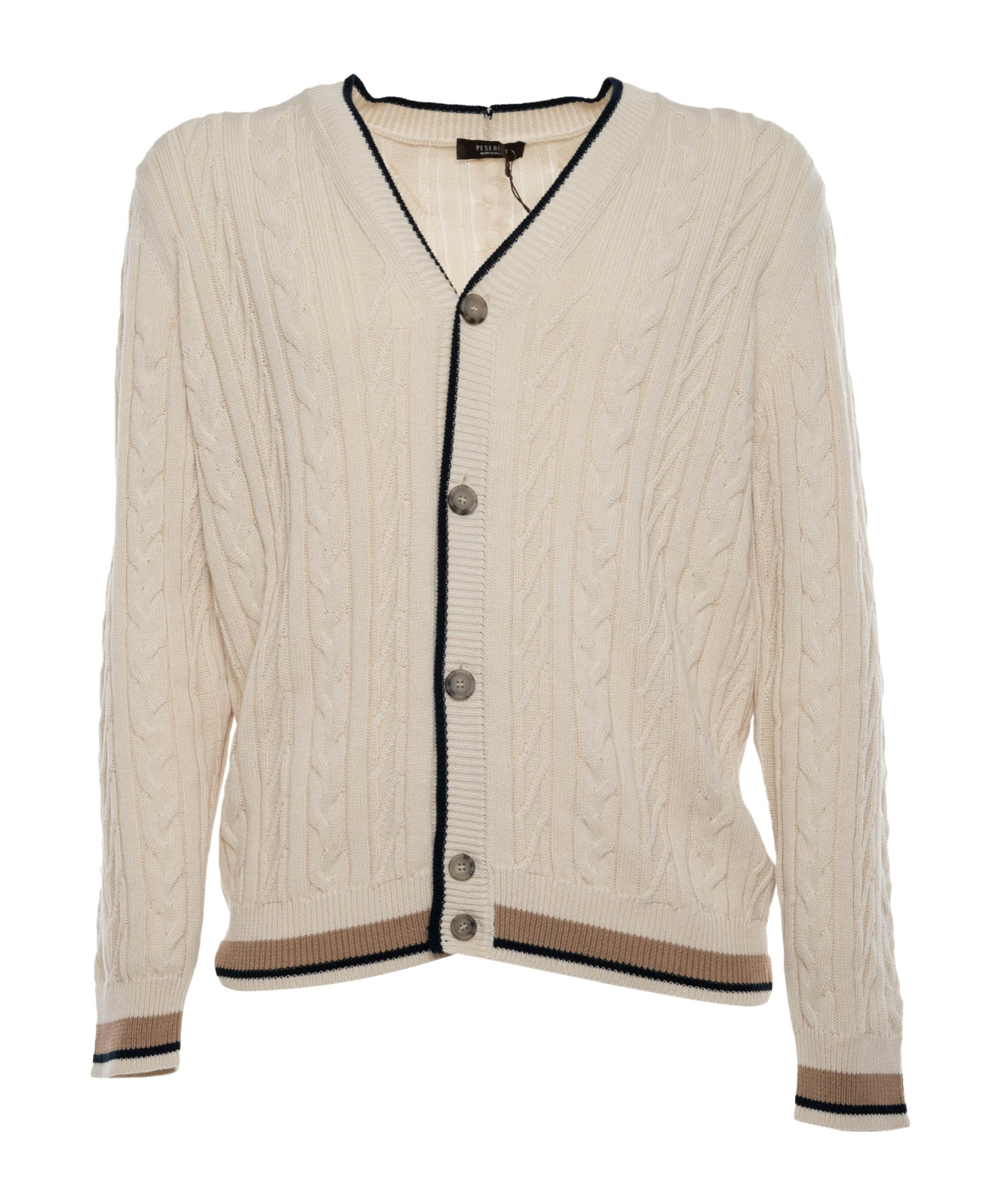 Peserico Knitted Sweater With Twisted Cuffs In Neutral