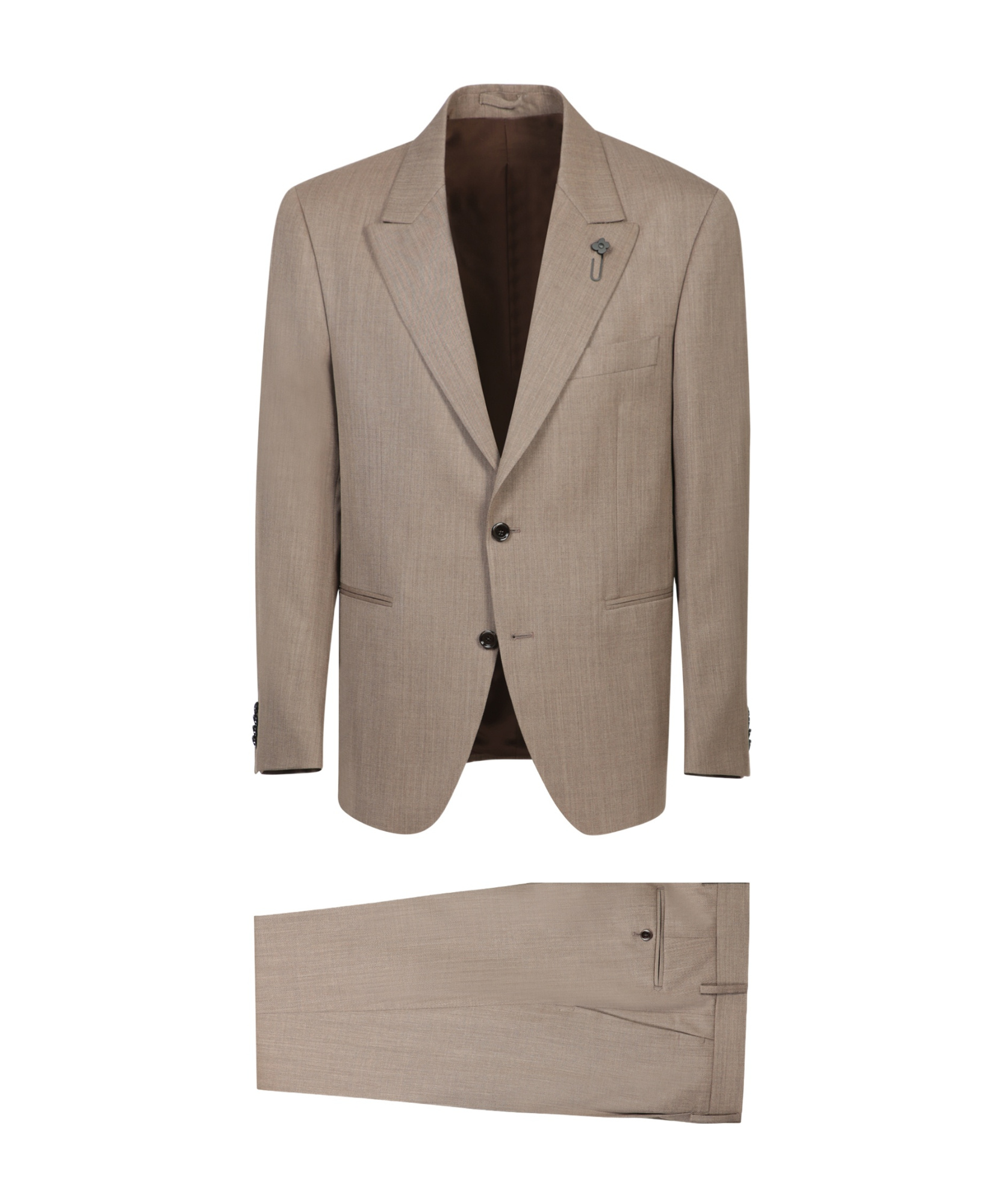 Lardini Beige Stretch Wool Suit In Beige
