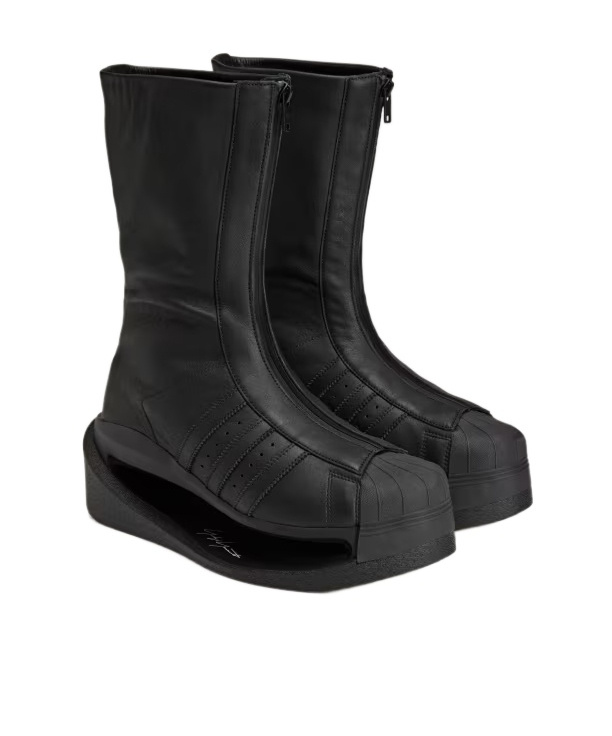 Y-3 Zip-front Platform Boots In Black