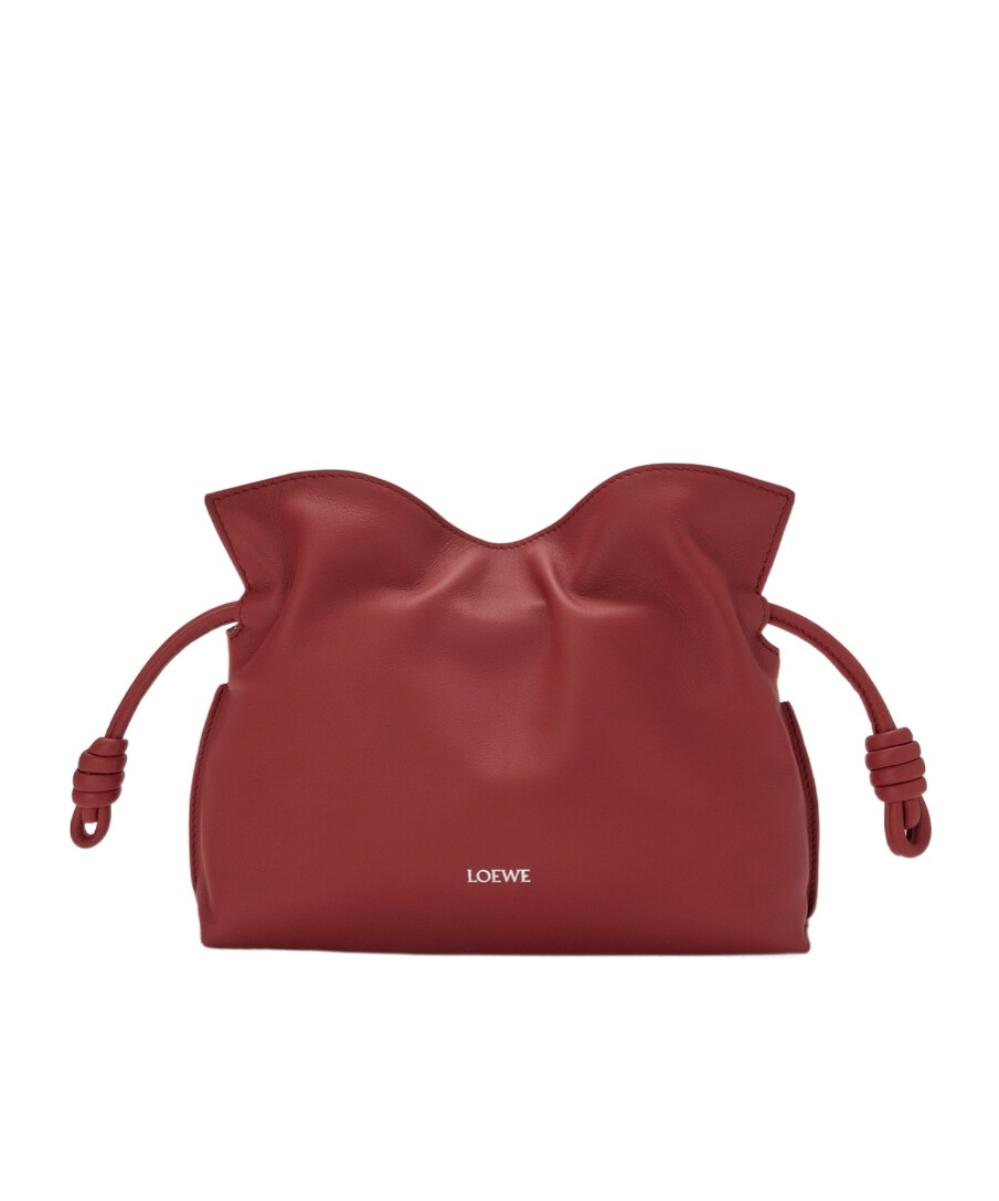 Loewe Mini Flamenco Clutch Bag In Burgundy
