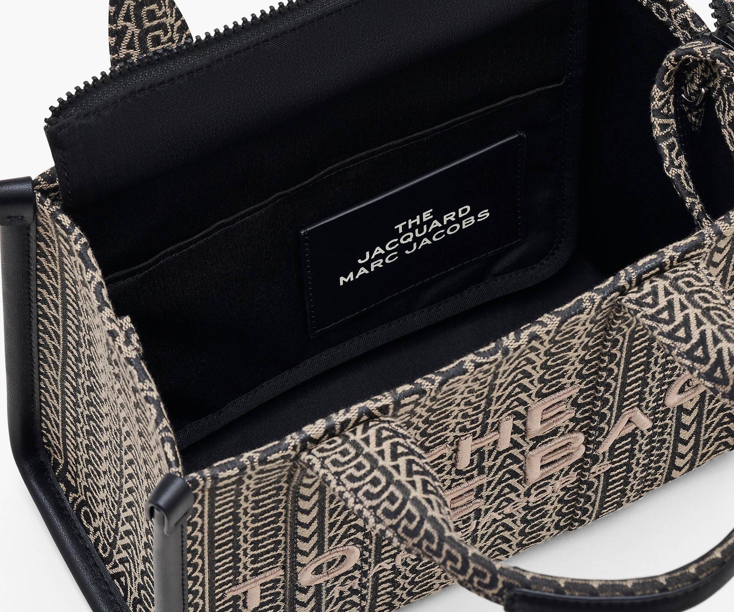 Marc Jacobs The Monogram Jacquard Small Tote Bag In Black