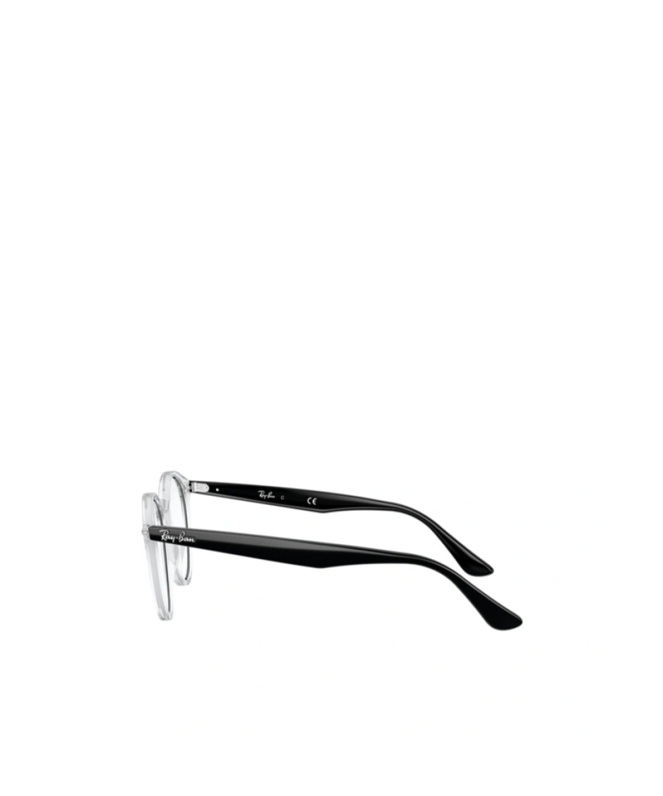 Ray Ban Geometric Frame Plain Mirror In White