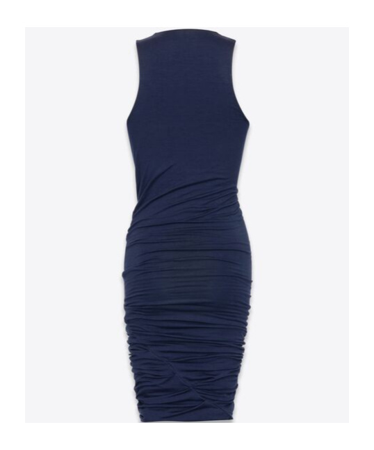 Saint Laurent Abito Canotta In Jersey In Blue
