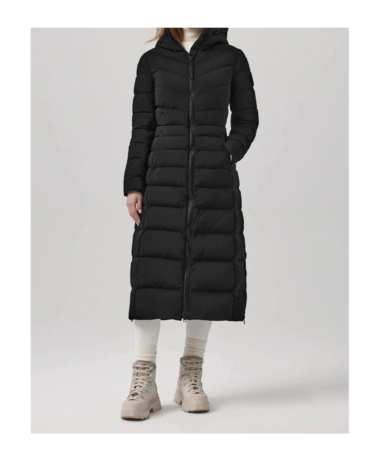 Canada Goose Clair Long 750 Fill Power Down Puffer Coat In Black