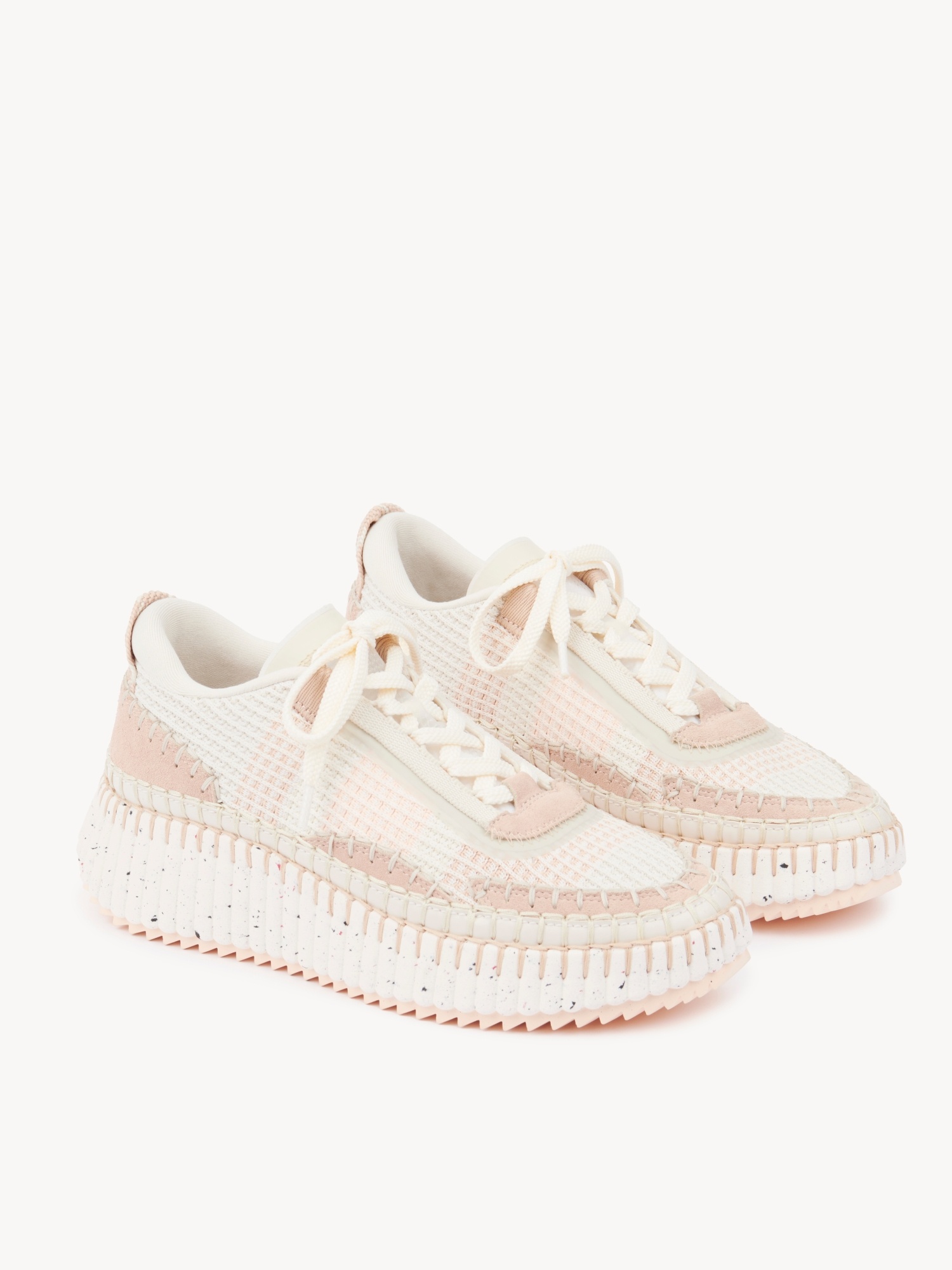 Chloé Nama Mesh Platform Sneakers In Multi