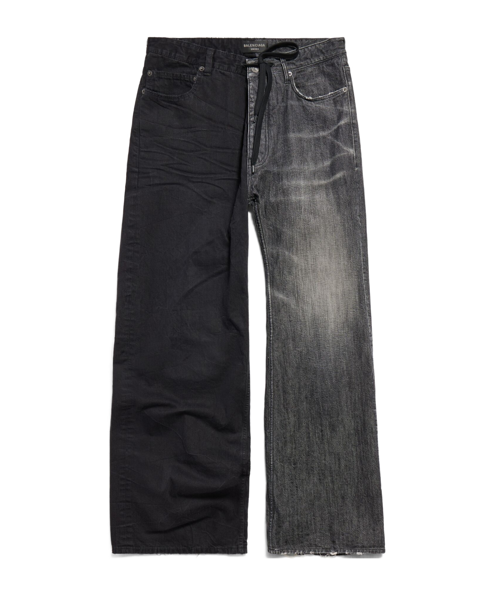 Balenciaga Men Fifty-fifty Denim Jeans In Black