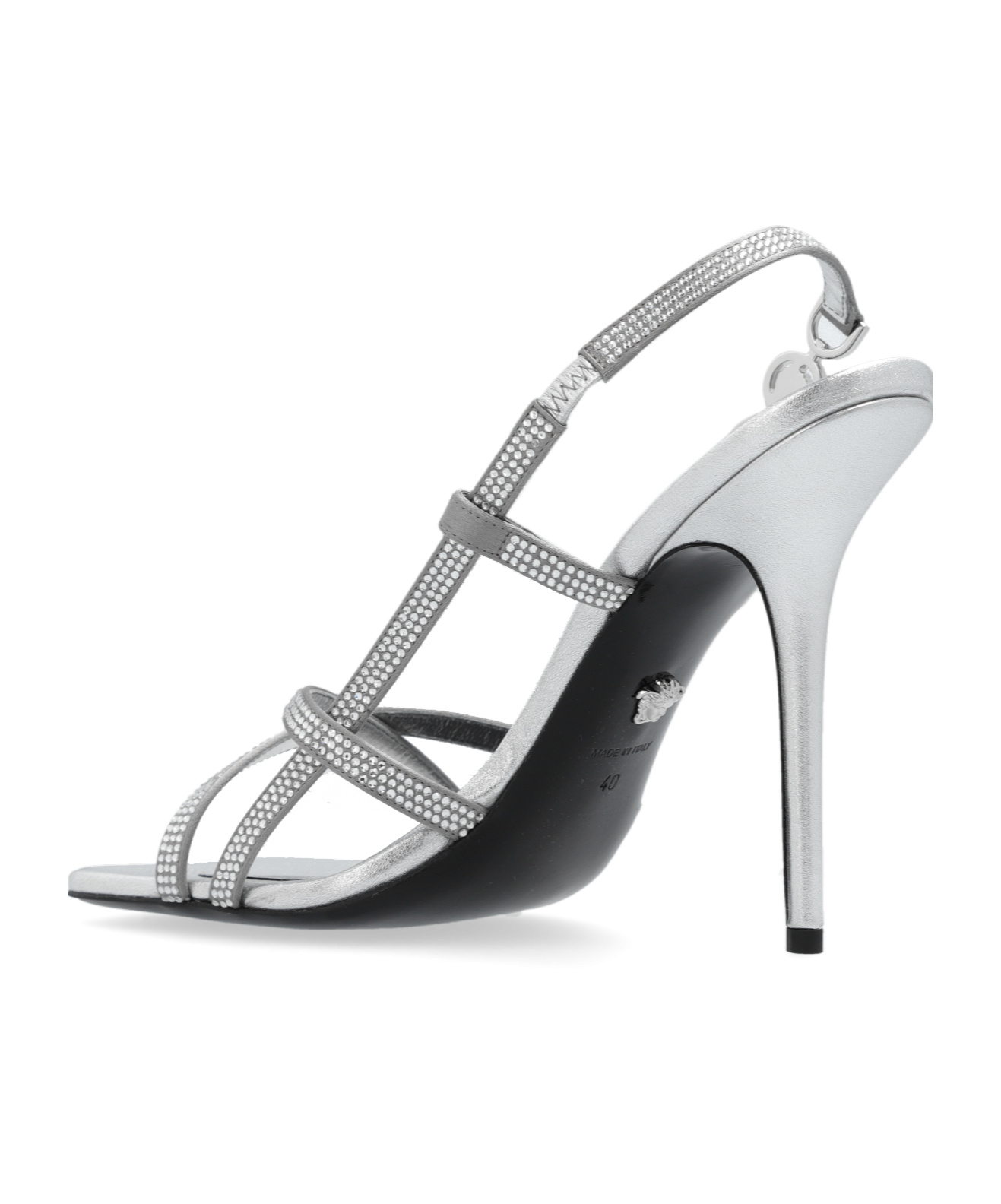 Versace 110mm Medusa Head Sandals In Gray