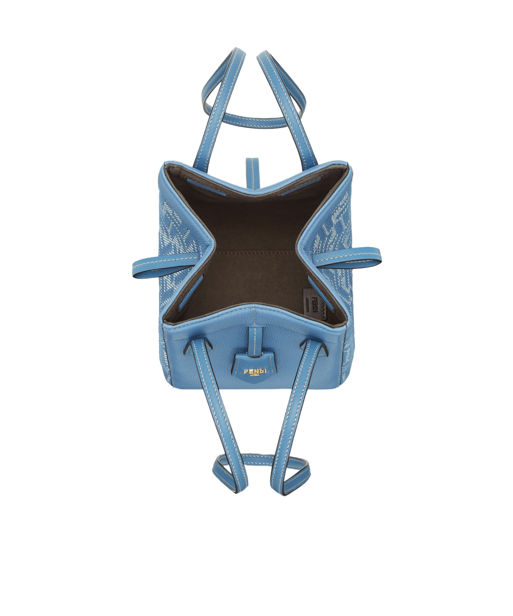 Fendi Women Origami Mini Leather And Denim-effect Ff