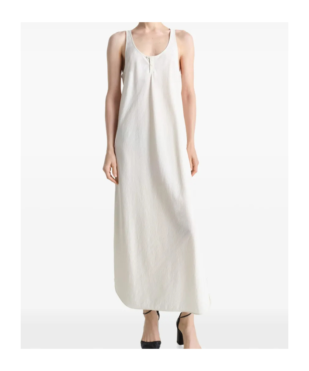 Lemaire Maxikleid Mit Diagonalschnitt In White