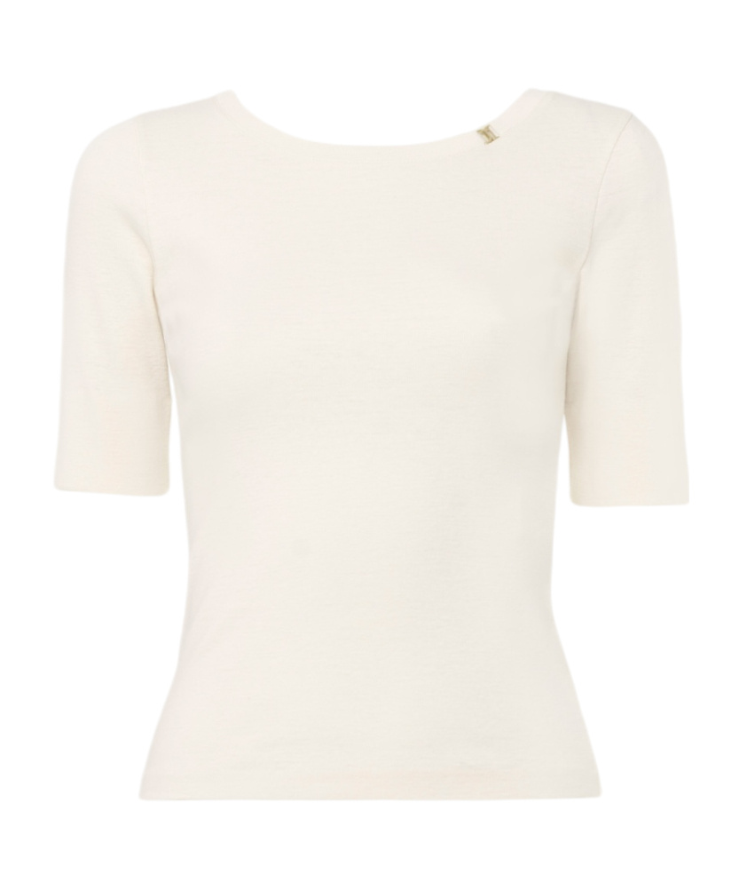 Chloé Short-sleeved Sweater In White