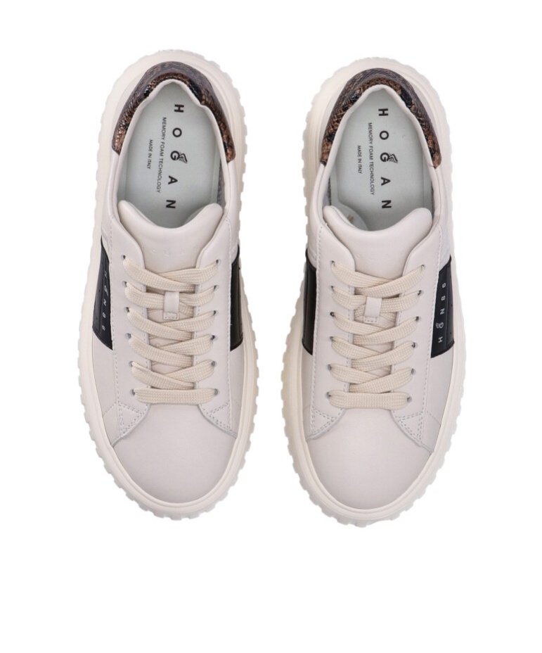 Hogan Lace-up Low-cut Casual Shoes In Nude