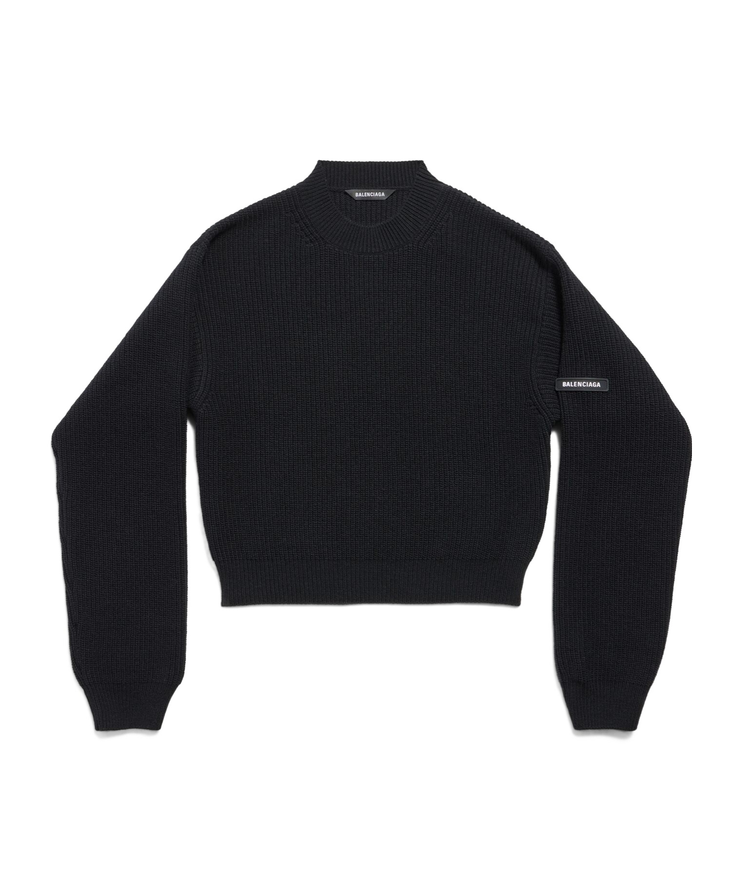 Balenciaga Long-sleeved Sweater In Black