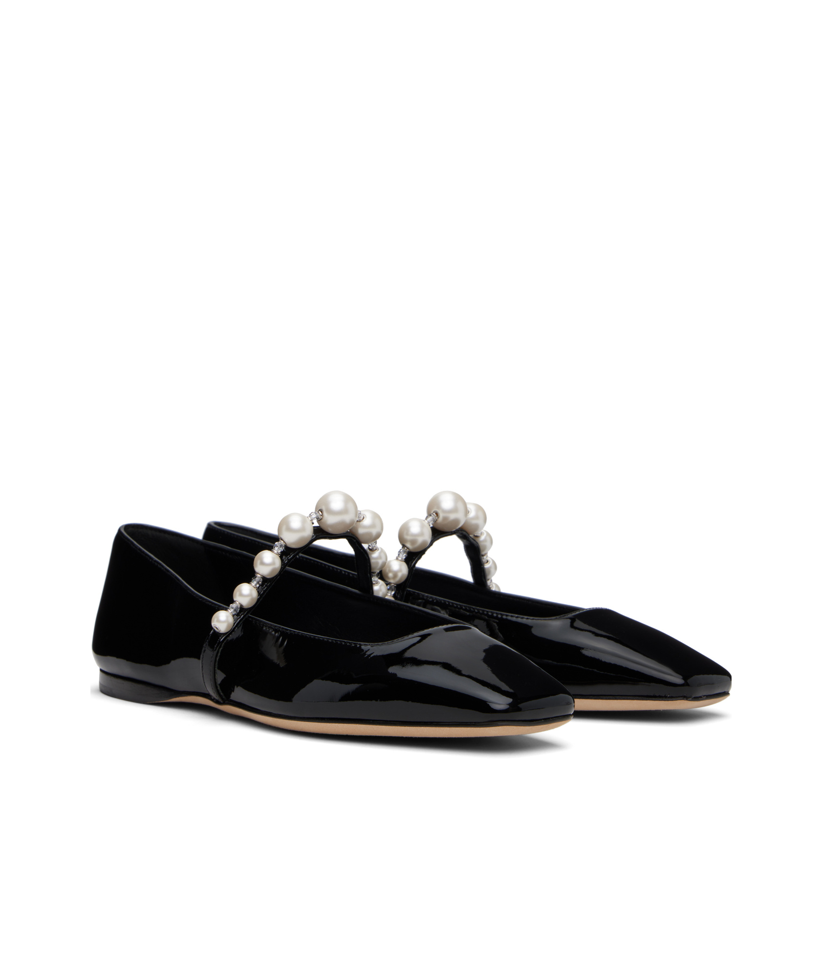 Jimmy Choo Pearl Square Toe Patent Ballerina Shoes