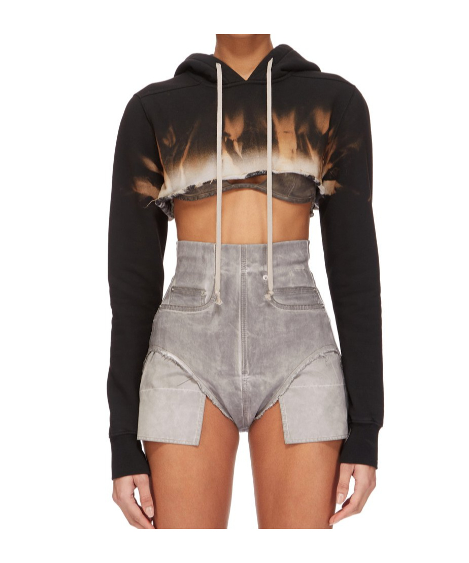Rick Owens Drkshdw Hooded Sweater In Black
