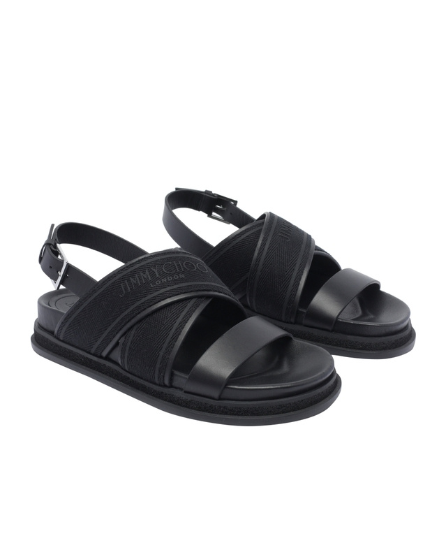 Jimmy Choo Joa Flat Sandals Textured Strap