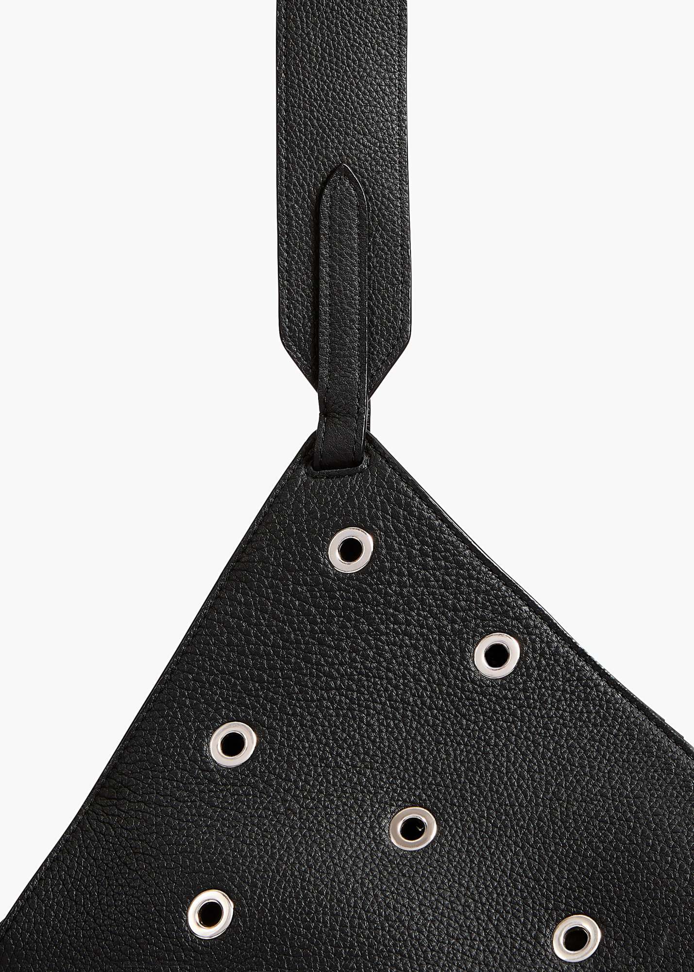 Khaite Lotus Small Tote Black Pebbled Leather With Grommets In Black