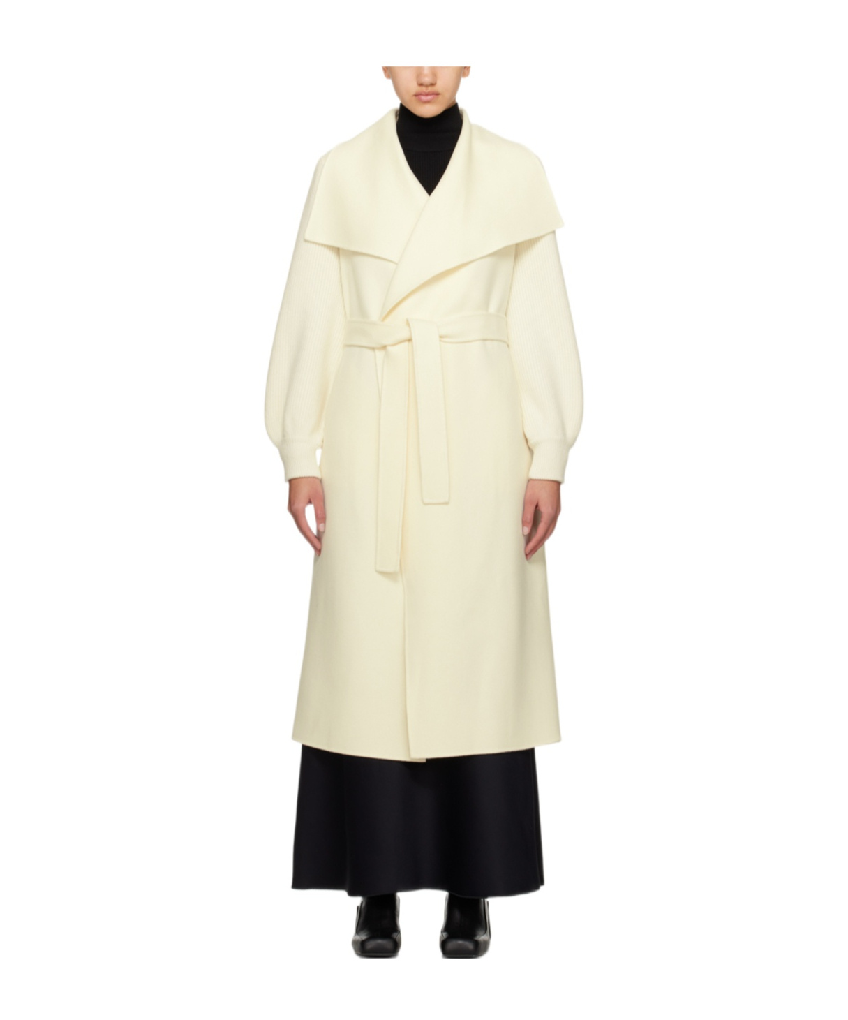 Mackage Mai Wool Belted Wrap Coat In White