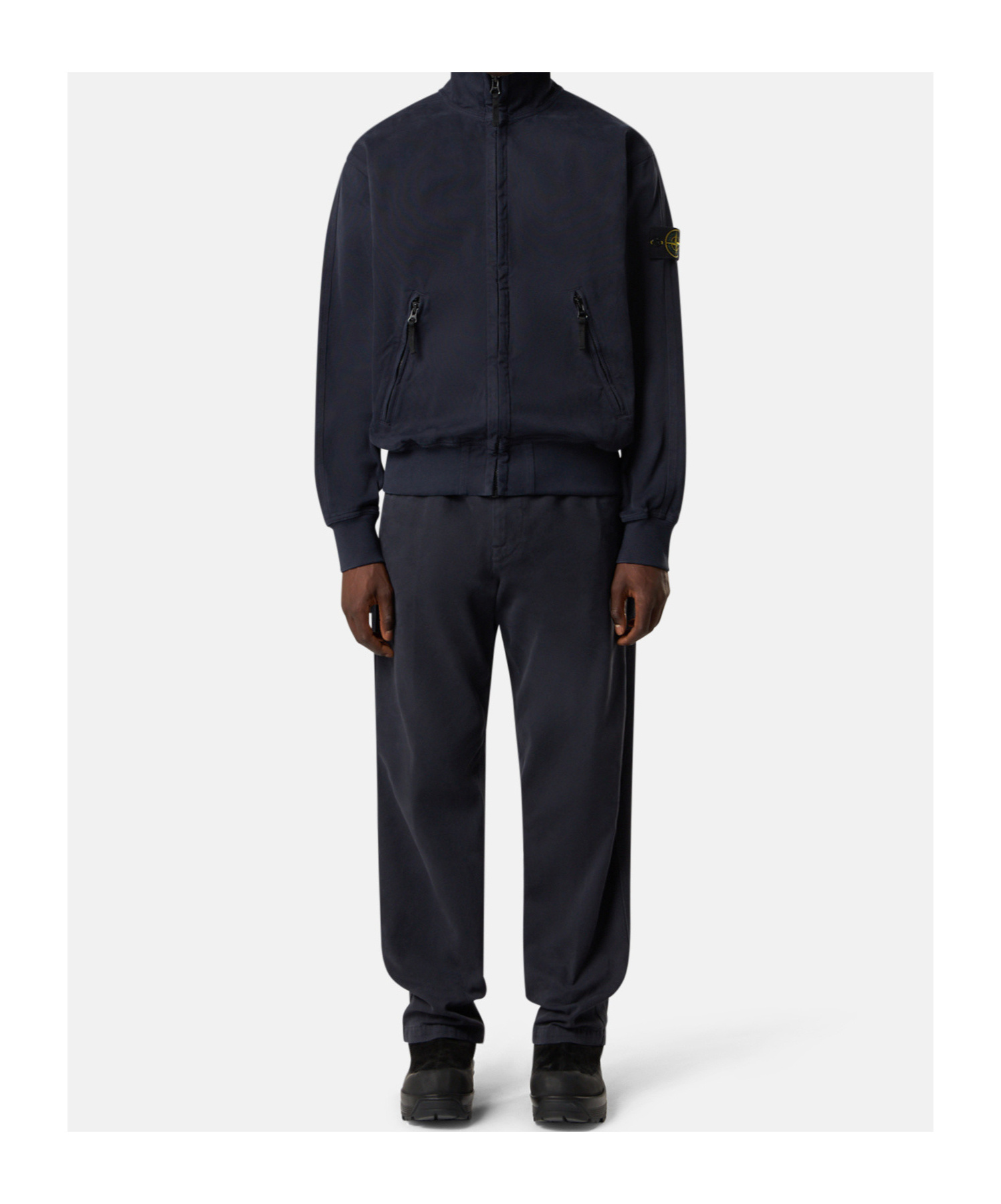 Stone Island Oversized-fit Track Jacket With Zip Pockets In Blue